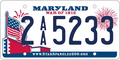 MD license plate 2AA5233