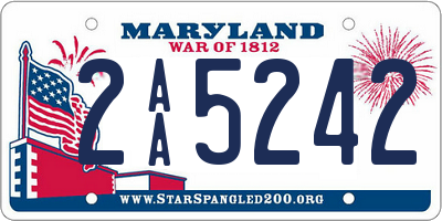 MD license plate 2AA5242