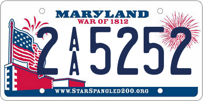 MD license plate 2AA5252