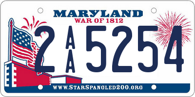 MD license plate 2AA5254