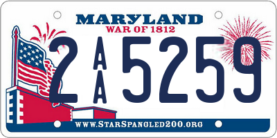 MD license plate 2AA5259