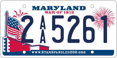 MD license plate 2AA5261