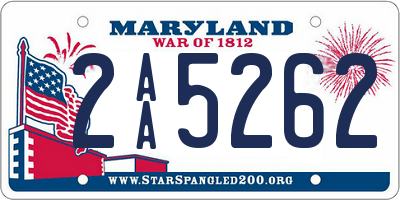MD license plate 2AA5262