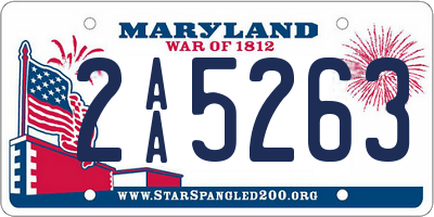 MD license plate 2AA5263