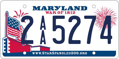 MD license plate 2AA5274