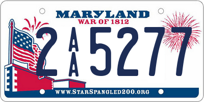 MD license plate 2AA5277