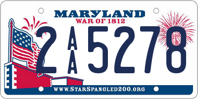 MD license plate 2AA5278
