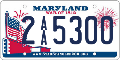 MD license plate 2AA5300