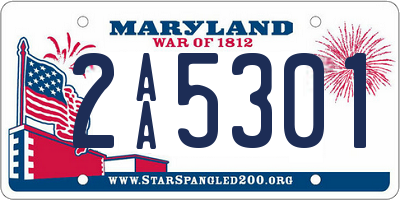 MD license plate 2AA5301