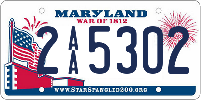 MD license plate 2AA5302