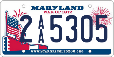 MD license plate 2AA5305