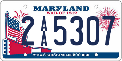 MD license plate 2AA5307