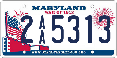 MD license plate 2AA5313