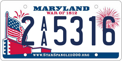 MD license plate 2AA5316