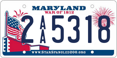 MD license plate 2AA5318