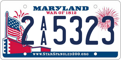 MD license plate 2AA5323