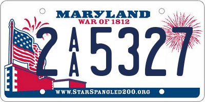 MD license plate 2AA5327