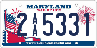 MD license plate 2AA5331