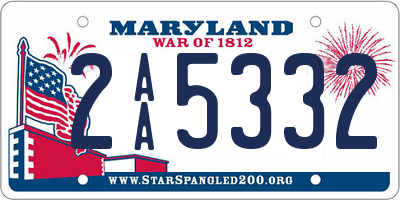 MD license plate 2AA5332