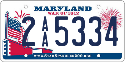 MD license plate 2AA5334