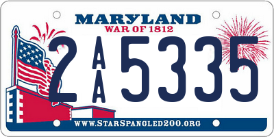 MD license plate 2AA5335