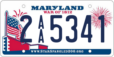 MD license plate 2AA5341