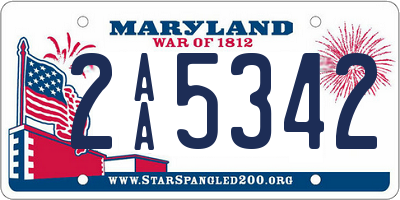 MD license plate 2AA5342