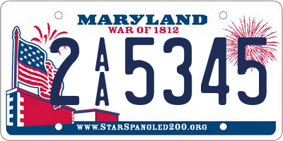 MD license plate 2AA5345