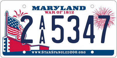 MD license plate 2AA5347