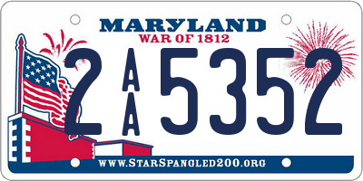 MD license plate 2AA5352