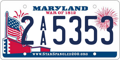 MD license plate 2AA5353