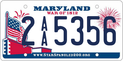 MD license plate 2AA5356