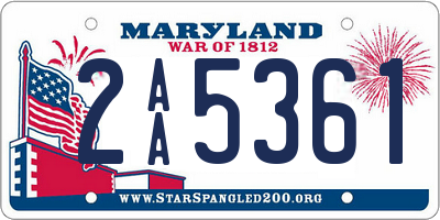 MD license plate 2AA5361