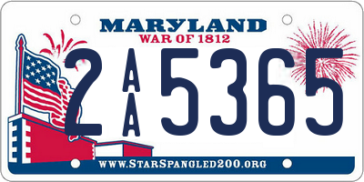 MD license plate 2AA5365