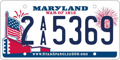 MD license plate 2AA5369