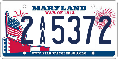 MD license plate 2AA5372