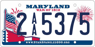 MD license plate 2AA5375