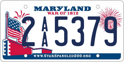 MD license plate 2AA5379
