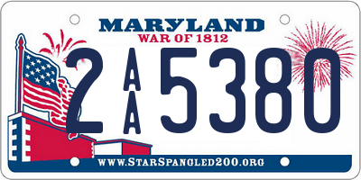 MD license plate 2AA5380