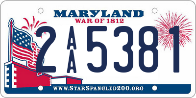 MD license plate 2AA5381