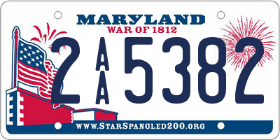 MD license plate 2AA5382