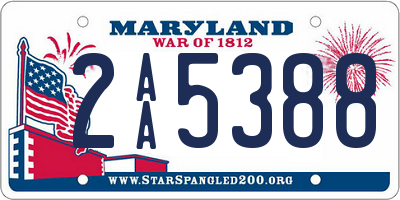 MD license plate 2AA5388