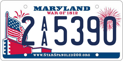 MD license plate 2AA5390