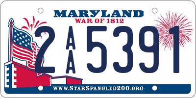 MD license plate 2AA5391