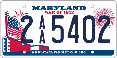 MD license plate 2AA5402