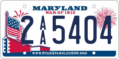 MD license plate 2AA5404