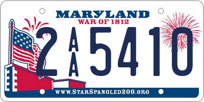 MD license plate 2AA5410