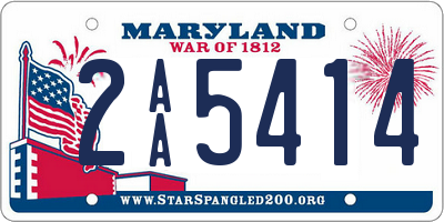 MD license plate 2AA5414