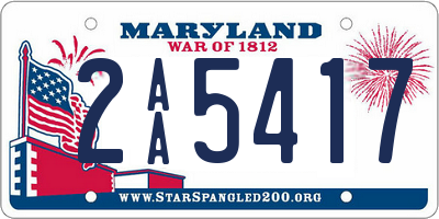 MD license plate 2AA5417