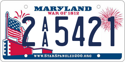 MD license plate 2AA5421